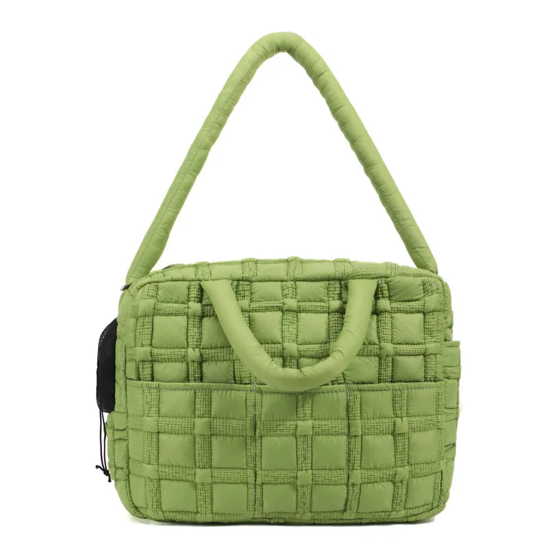 Fashionable Pet Carrier Puff Fabric Cat Bag with Head Out Breathable for Small Dogs Travel Portable Cat Puppy Sling Carrier Bag