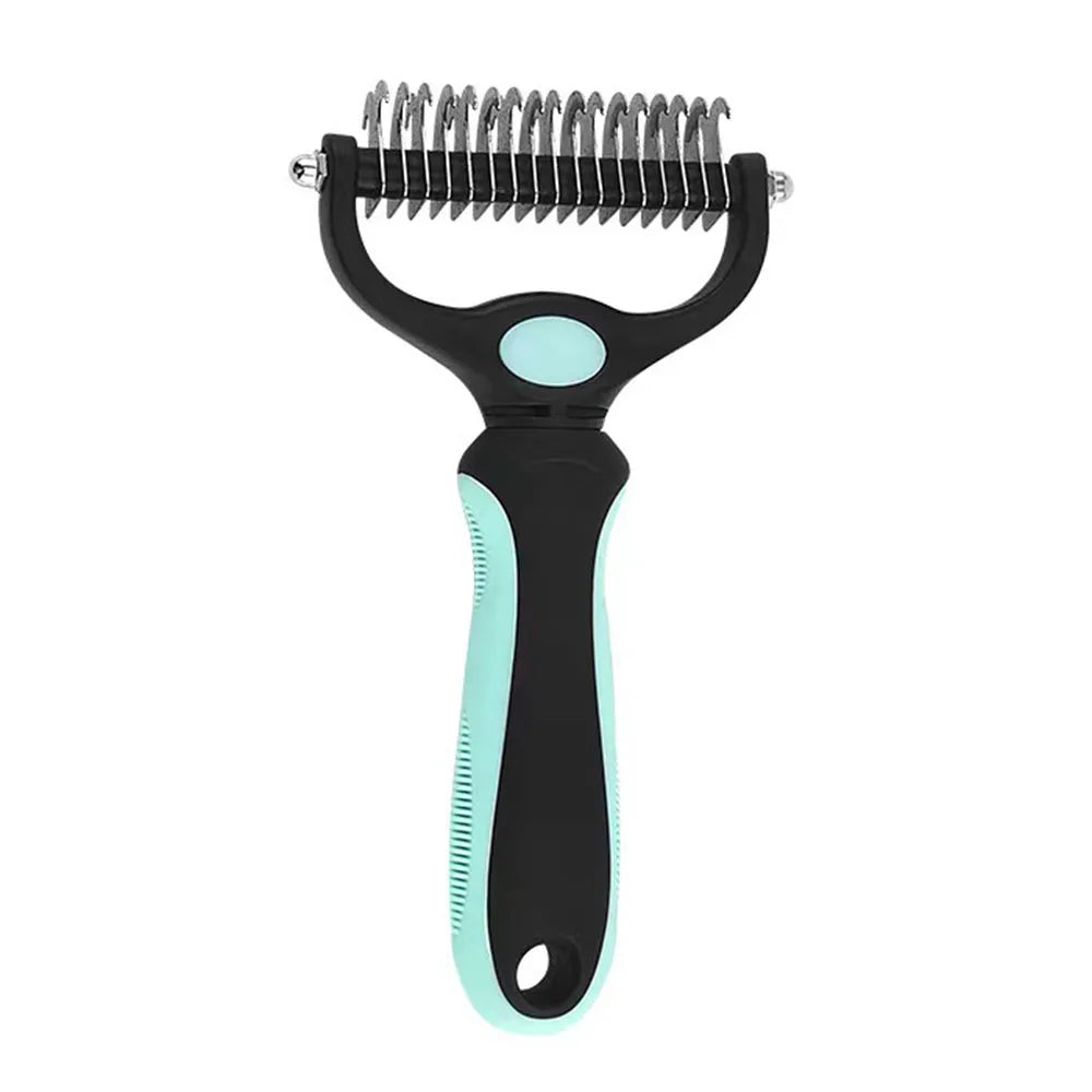 Pet Brush 2-Sided Undercoat Rake for Dogs & Cats Undercoat Rake Dog Brush Shedding Comb Deshedding and Dematting Tools for Dogs