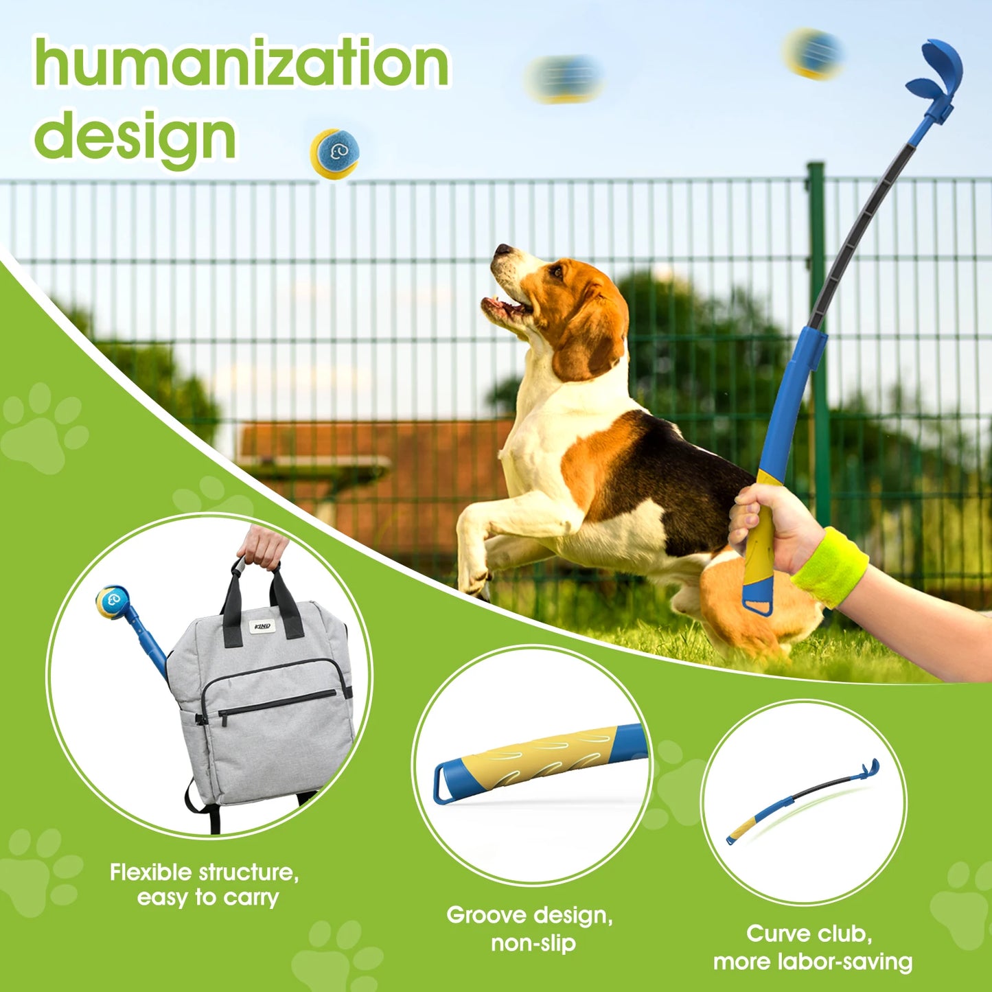 Super Design Pet Throwing Stick, Throwing Device, Throwing Toy, Dog Interactive Ball Picking Pet Toy Training Toys Pet Supplies