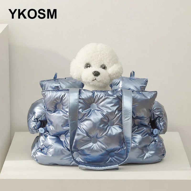 Winter Pet Carrier Bag Warm Pet Handbag For Small Dog Cat Portable Pet Travel Bag For Puppy One Shoulder Dog Outdoor Carry Bag
