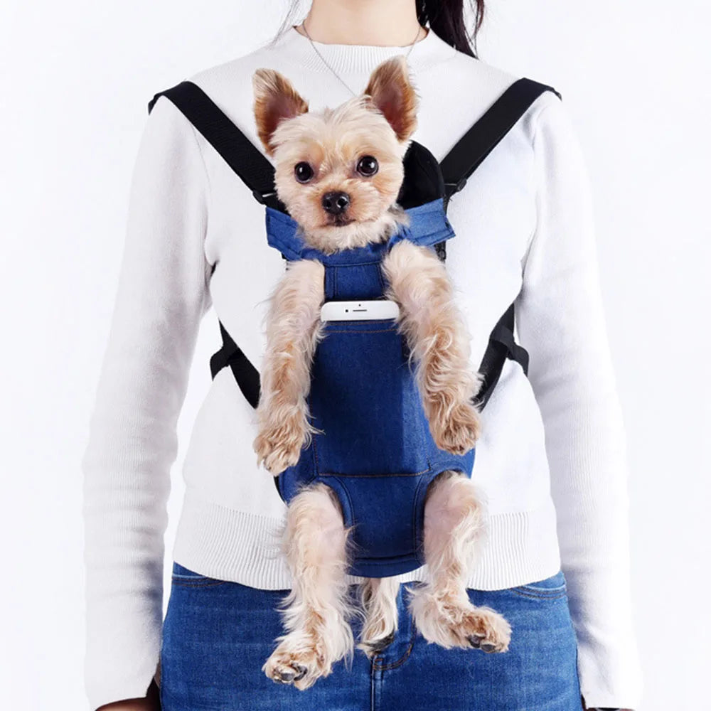 Small Dog Carrier Backpack Legs Out Puppy Pet Carrier Backpack Hands-Free Cat Travel Bag for Walking Hiking Bike and Motorcycle