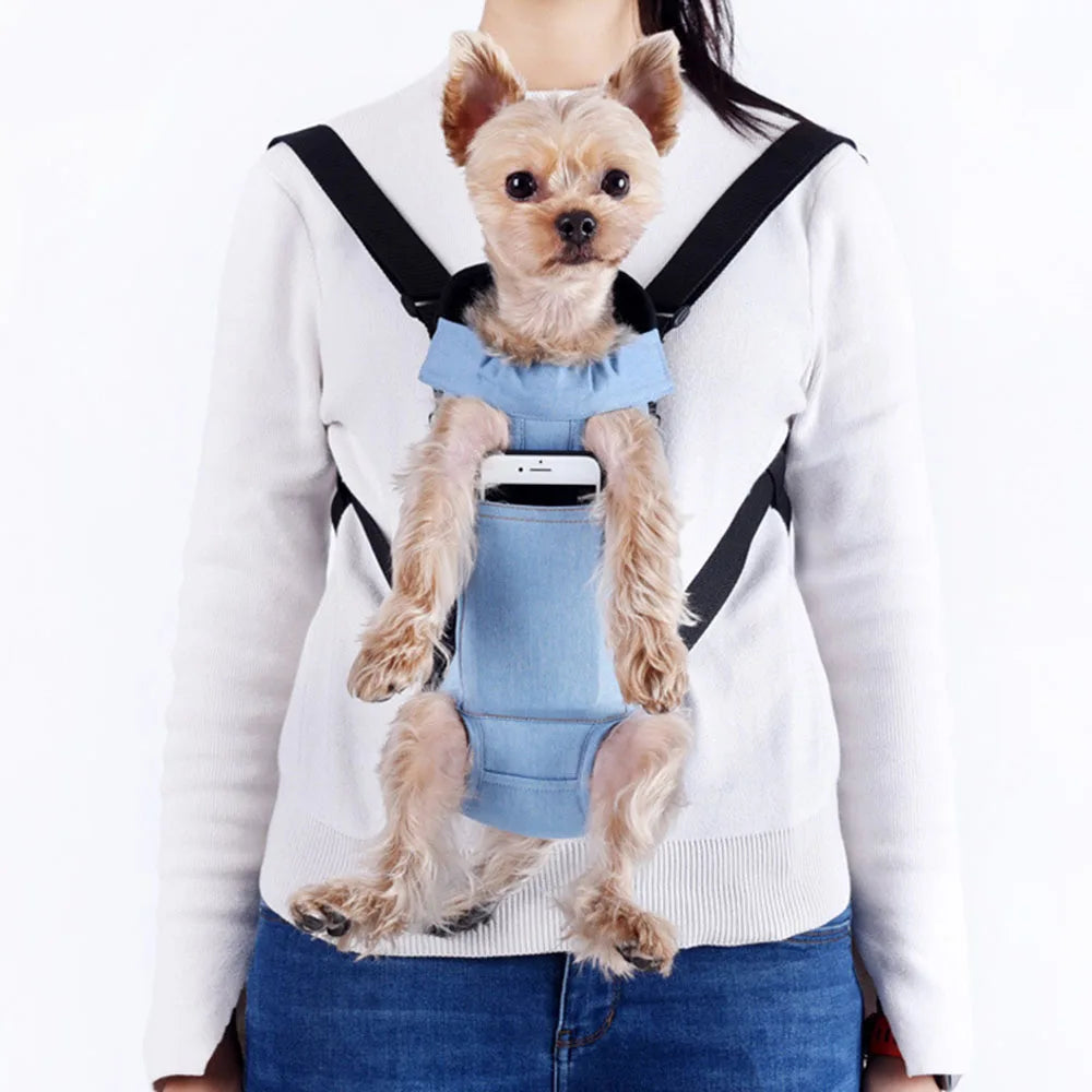 Small Dog Carrier Backpack Legs Out Puppy Pet Carrier Backpack Hands-Free Cat Travel Bag for Walking Hiking Bike and Motorcycle