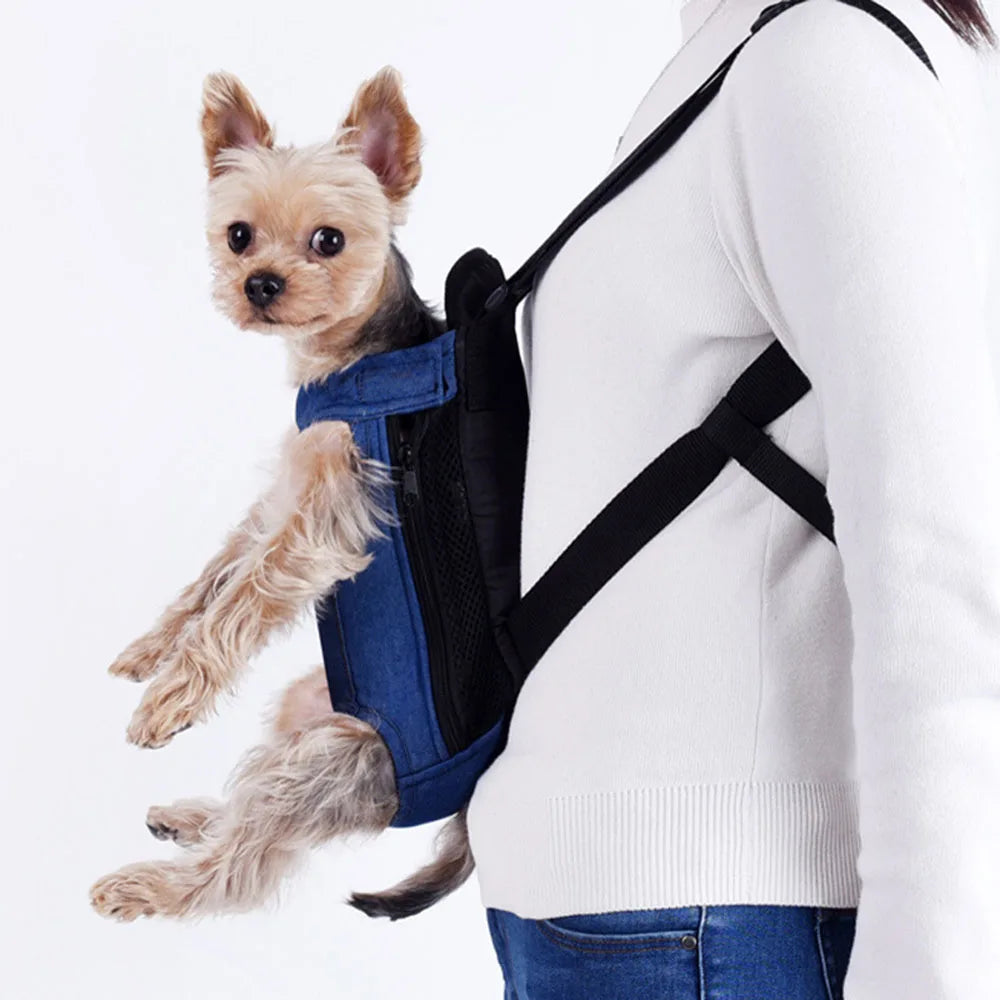 Small Dog Carrier Backpack Legs Out Puppy Pet Carrier Backpack Hands-Free Cat Travel Bag for Walking Hiking Bike and Motorcycle