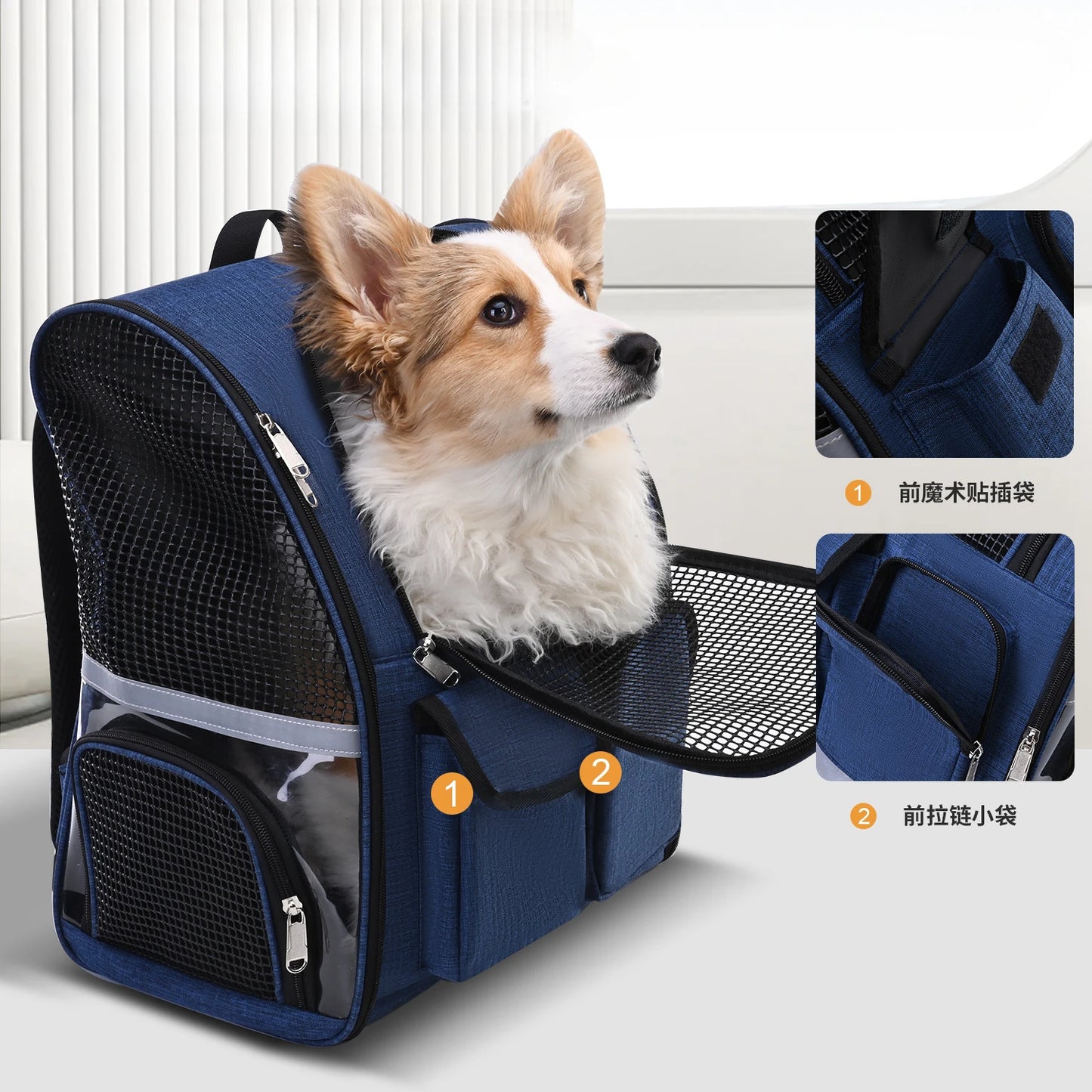New Dog Bag Portable Shoulder Pet Bag Outdoor Breathable Cat Backpack Large Capacity Backpack Pet Carrier Bag