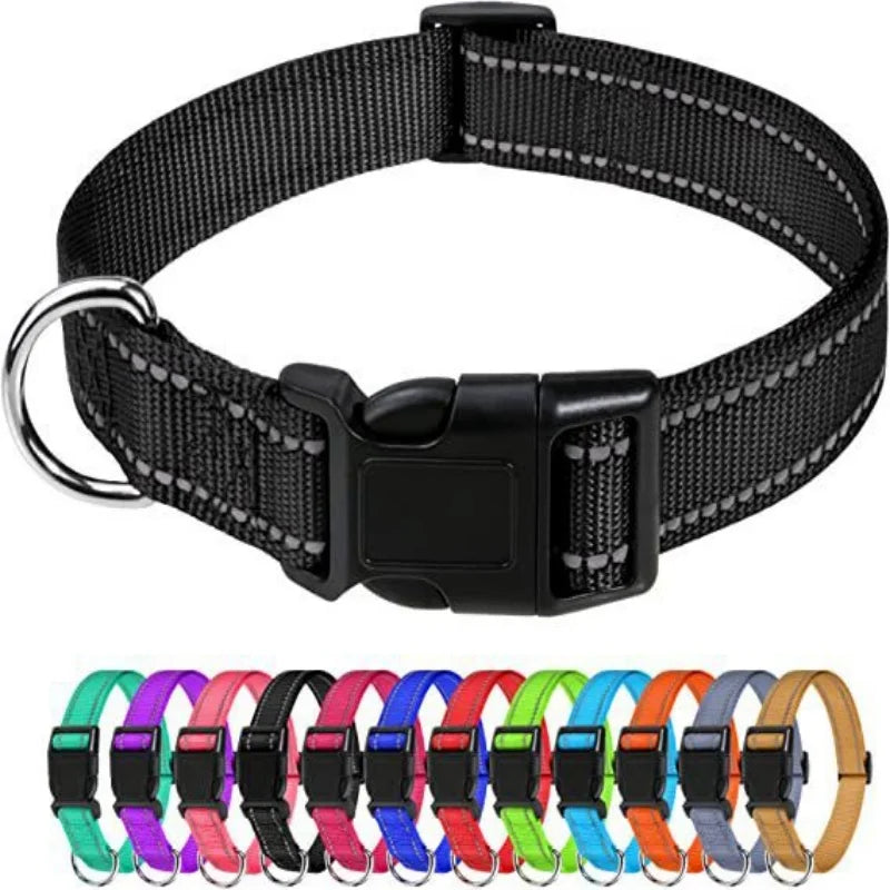 Pet collar, reflective dog collar, adjustable to prevent strangulation, shockproof, suitable for small and medium-sized dogs