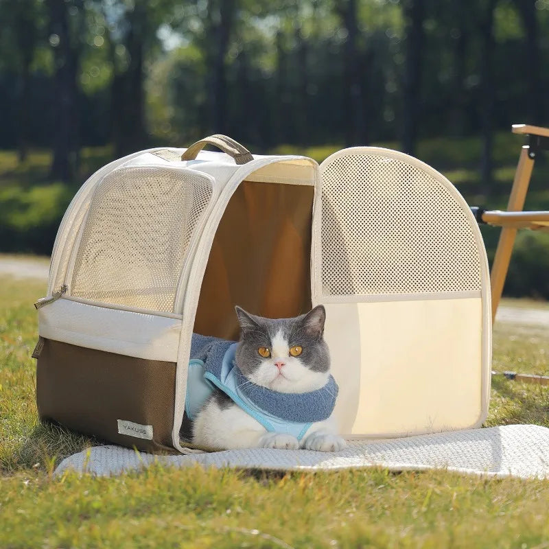 Large Capacity Pet Carrier Backpack Breathable Cat Dog Bag for All Seasons Travel