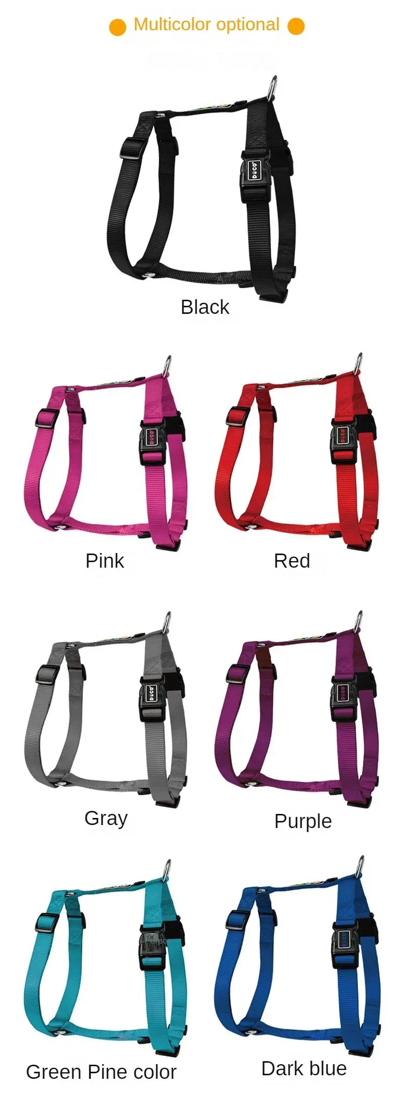 Large Dog Harness XL Nylon Small Breed Medium Dog Vest Harness No Pull Anti Slip Dogs Harnesses H-shaped Outdoors Pet Supplies