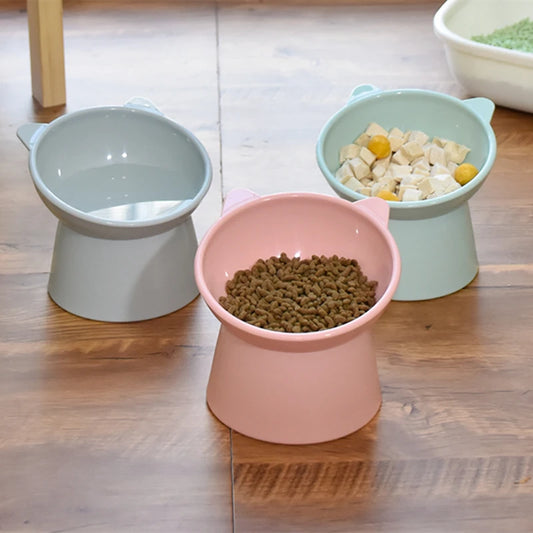 N Hot Cat Bowl High Foot Dog Bowl 45°Neck Protector Cat Pet Food Water Bowl Pet Feeding Cup Pet Feeder Bow