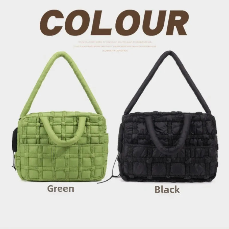 Fashionable Pet Carrier Puff Fabric Cat Bag with Head Out Breathable for Small Dogs Travel Portable Cat Puppy Sling Carrier Bag