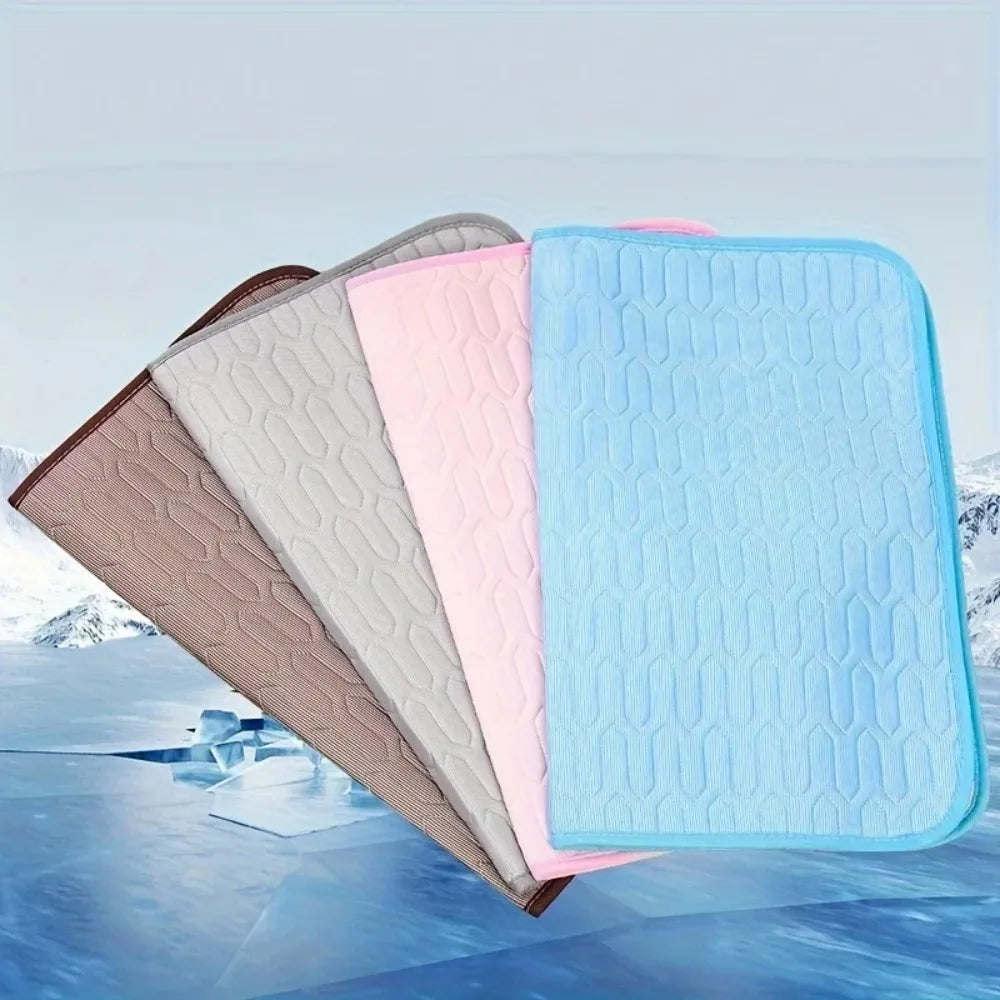 Upgraded Ice-Cool Summer Pet Cooling Mat and Bed Sweat-Absorbent Fabric Available in 4 Sizes for Small Medium and Large Pet