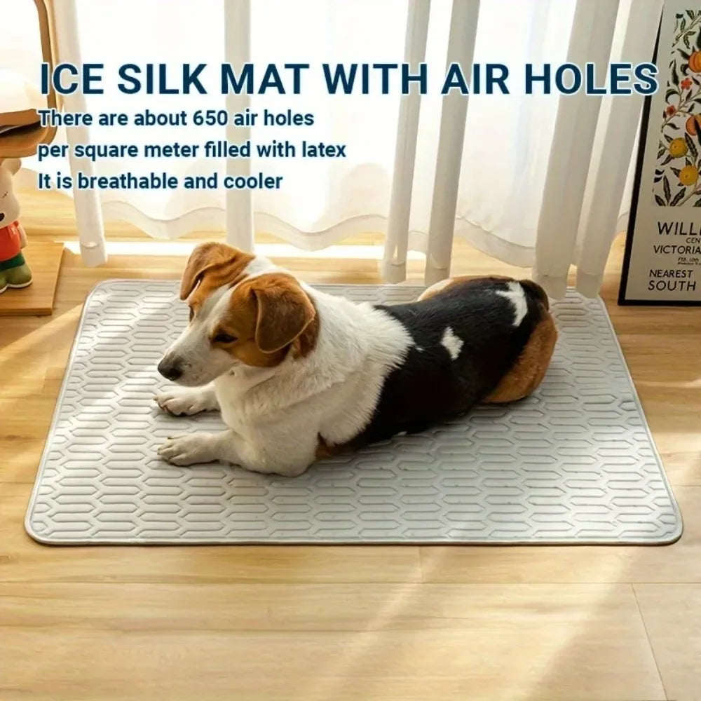 Upgraded Ice-Cool Summer Pet Cooling Mat and Bed Sweat-Absorbent Fabric Available in 4 Sizes for Small Medium and Large Pet