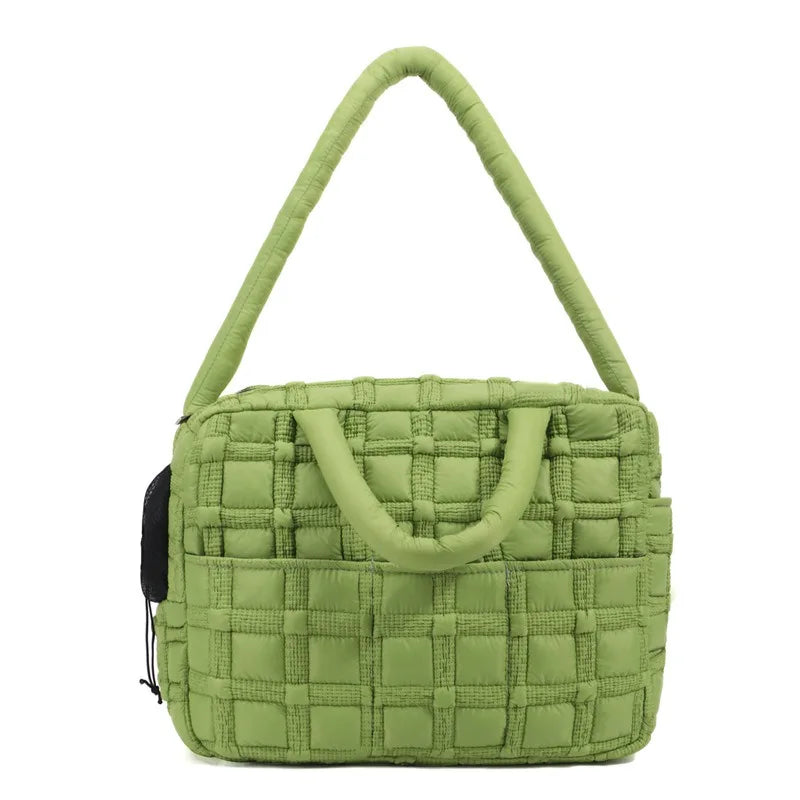 Fashionable Pet Carrier Puff Fabric Cat Bag with Head Out Breathable for Small Dogs Travel Portable Cat Puppy Sling Carrier Bag