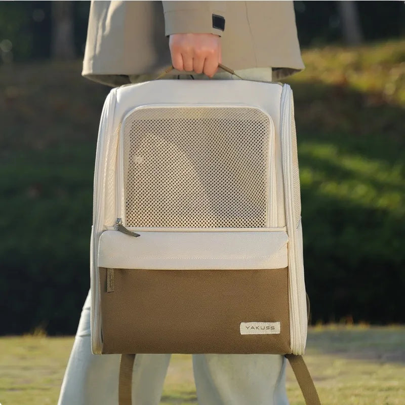 Large Capacity Pet Carrier Backpack Breathable Cat Dog Bag for All Seasons Travel