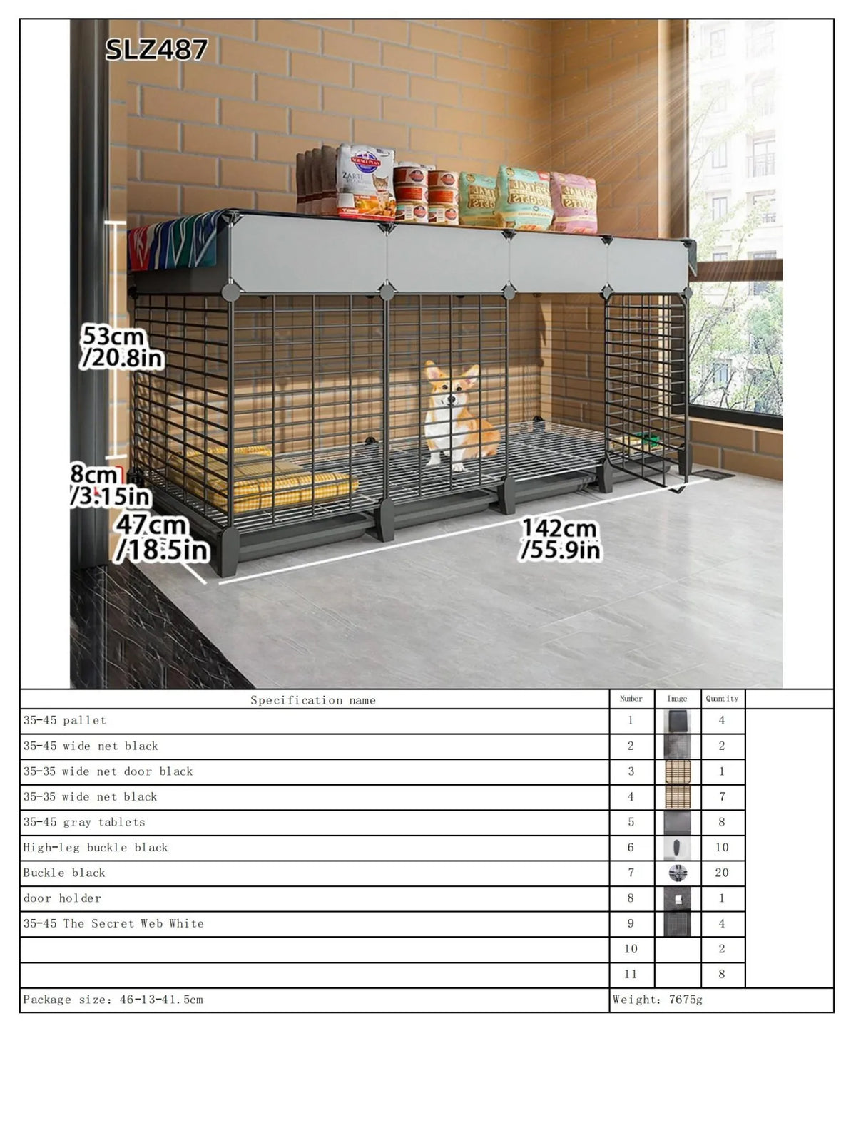 Dog Cage Small Dog Indoor with Separate Toilet Household Corgi Teddy Pomeranian House Kennel Dog Pet Fence