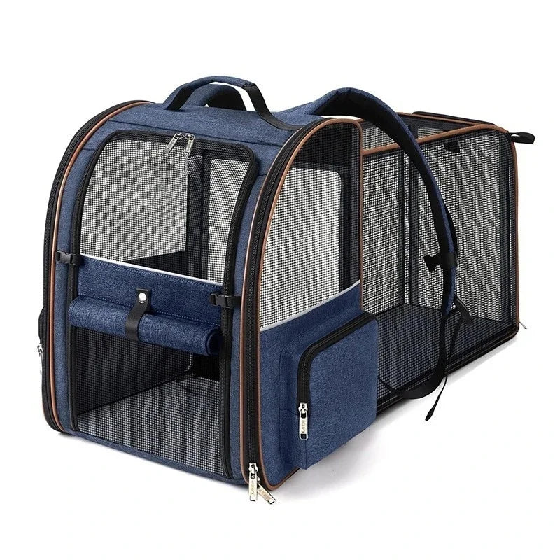 Expandable Pet Carrier Backpack For Small Cats And Dogs Airline Approved Foldable Dog Carrier With Comfortable Inner Padding