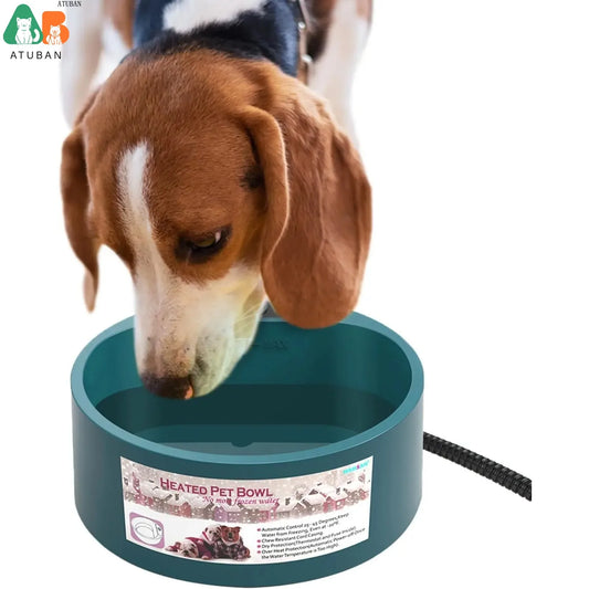 ATUBAN Heated Dog Bowl 2.2L Intellectual Heated Pet Water Bowl for Dogs, Cats, Chickens, Squirrels,Winter Bird Bath Thermal-Bowl