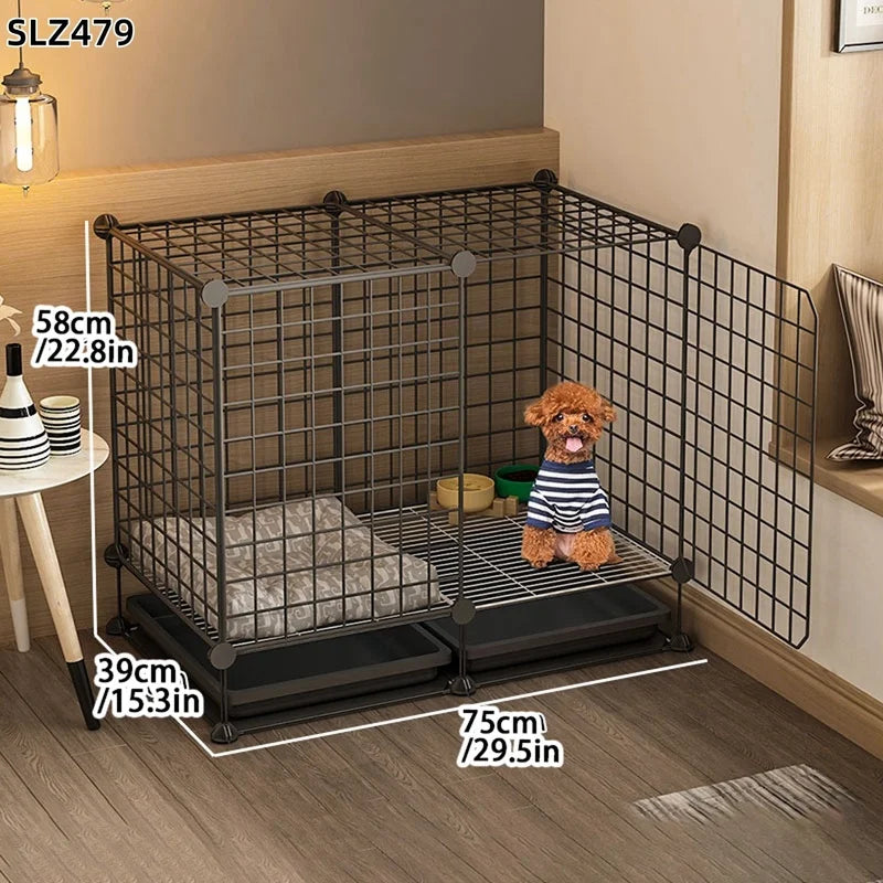 Dog Cage Small Dog Indoor with Separate Toilet Household Corgi Teddy Pomeranian House Kennel Dog Pet Fence