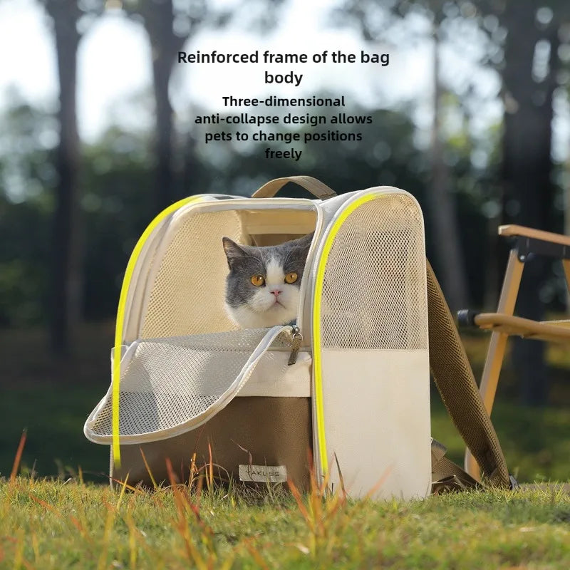 Large Capacity Pet Carrier Backpack Breathable Cat Dog Bag for All Seasons Travel