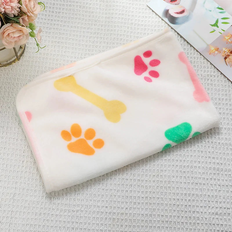 Stocked Soft Coral Fleece Dog & Cat Blankets Breathable Washable All Seasons Bed & Couch Protection Cover