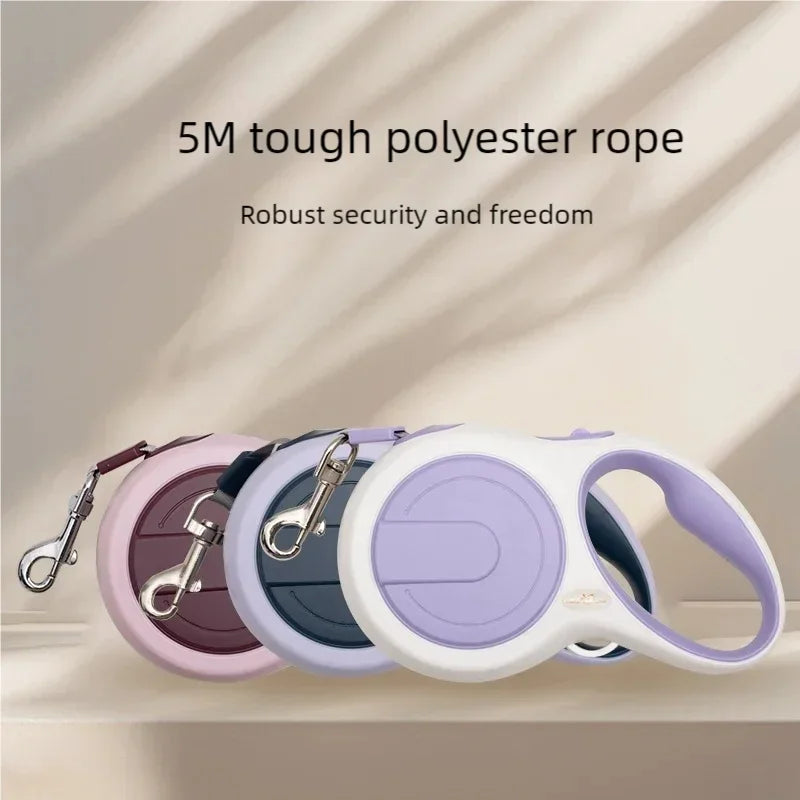 5M Retractable Dog Leash No Tangle One Button Brake Lock Heavy Duty Pet Walking Leash for Small Medium Large Dogs