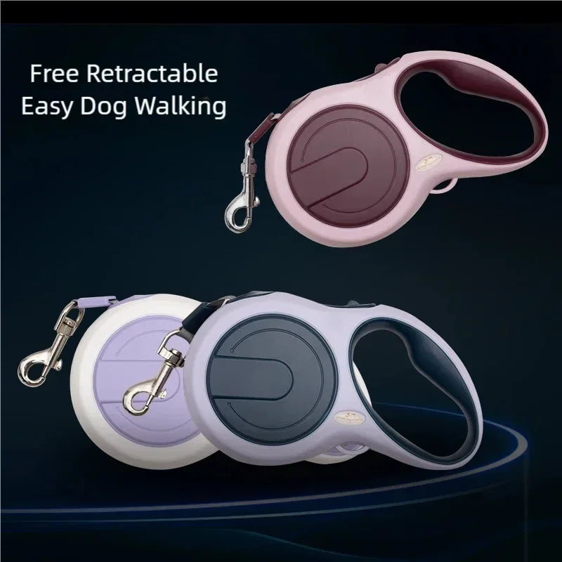 5M Retractable Dog Leash No Tangle One Button Brake Lock Heavy Duty Pet Walking Leash for Small Medium Large Dogs