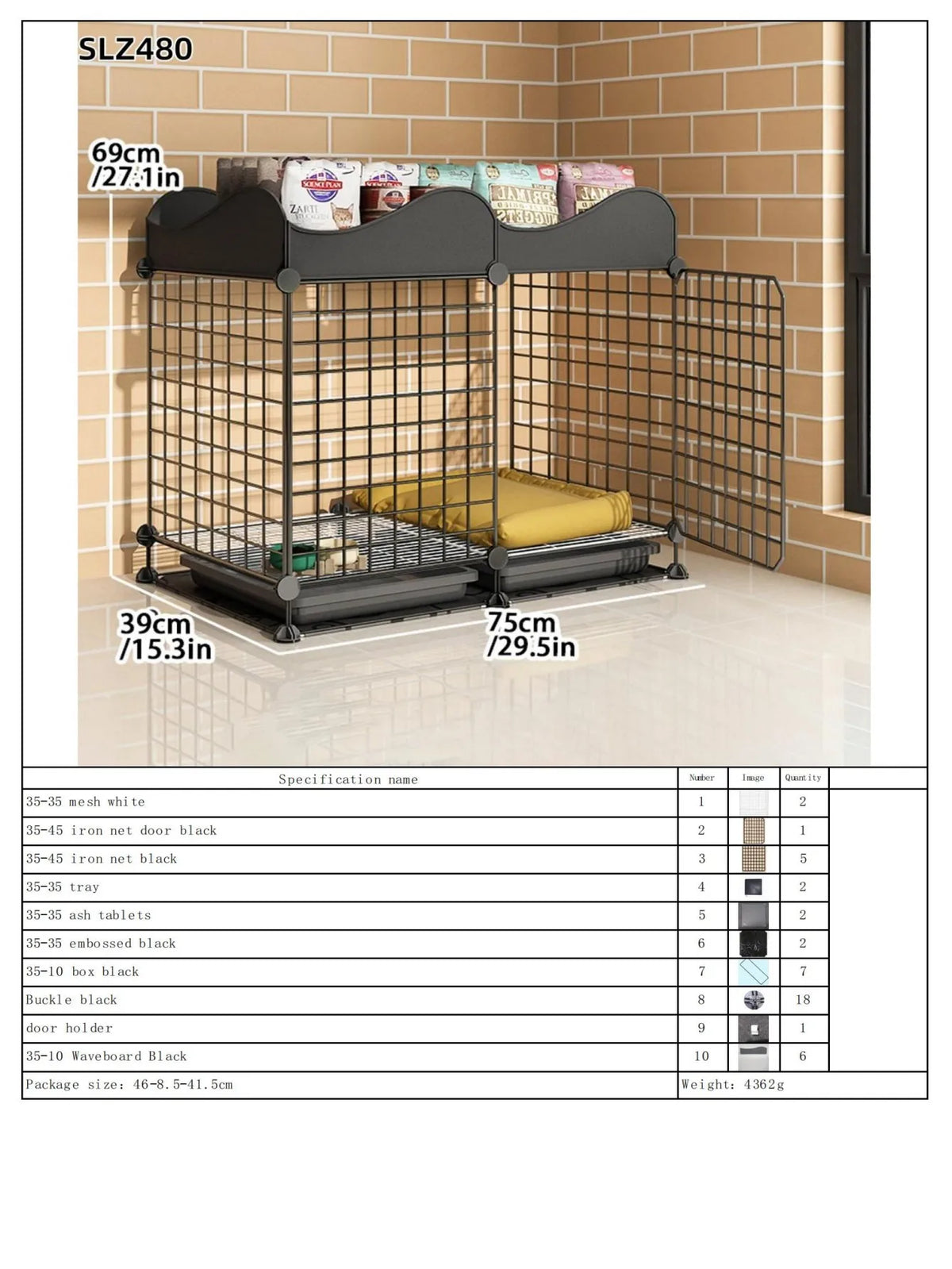 Dog Cage Small Dog Indoor with Separate Toilet Household Corgi Teddy Pomeranian House Kennel Dog Pet Fence
