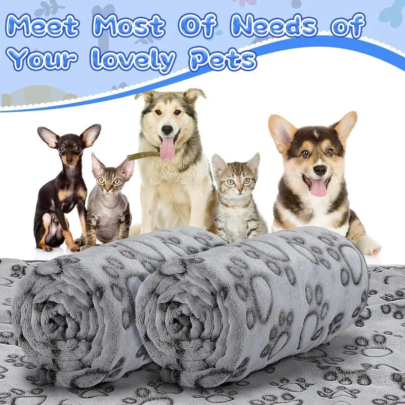 Stocked Soft Coral Fleece Dog & Cat Blankets Breathable Washable All Seasons Bed & Couch Protection Cover