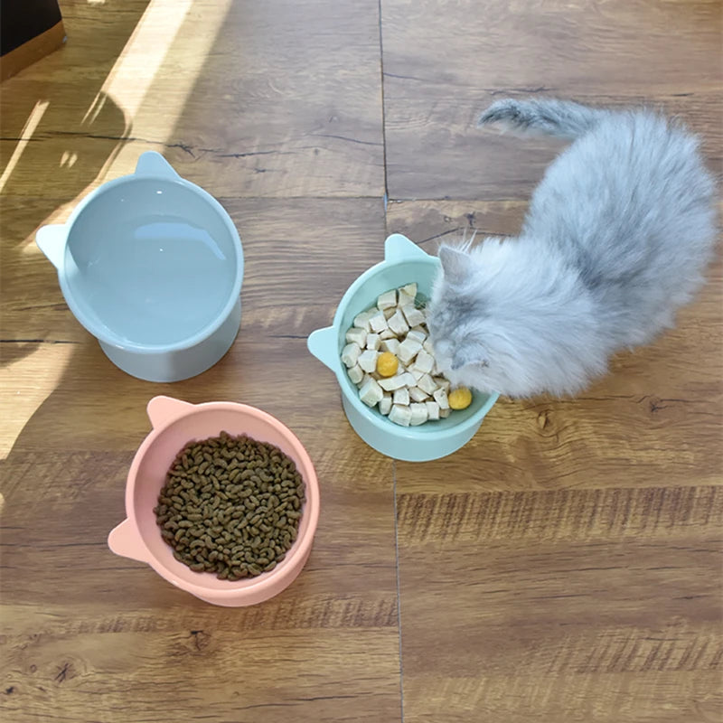 N Hot Cat Bowl High Foot Dog Bowl 45°Neck Protector Cat Pet Food Water Bowl Pet Feeding Cup Pet Feeder Bow